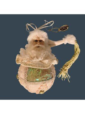 Katherine’s Collection Santa Claus Ball White Christmas Ornament